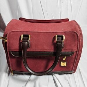 Diane Von Furstenberg Red and Brown Travel Bag with Structured Design